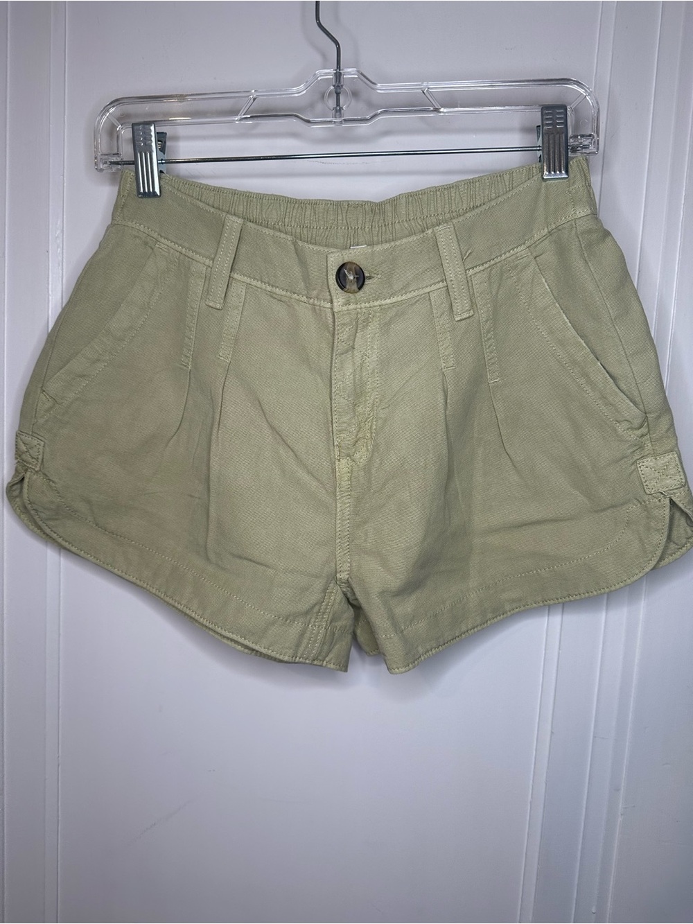 aerie Olive Green Shorts with Front Button